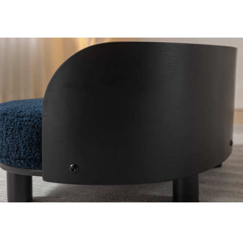 Scandinavian Elevated Dog Bed - Velvet Cushion, Solid Wood