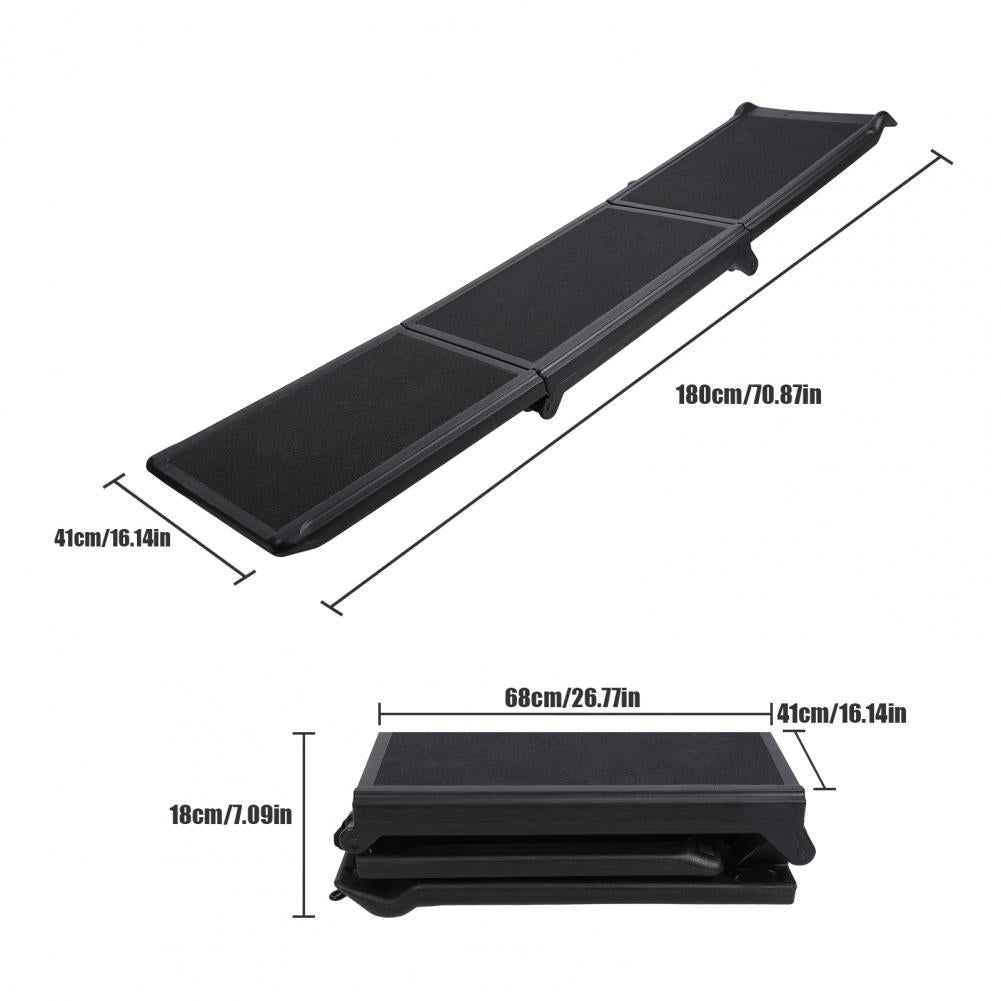 Extra Long 180cm Foldable Dog Ramp - Non-Slip, 250lbs Capacity