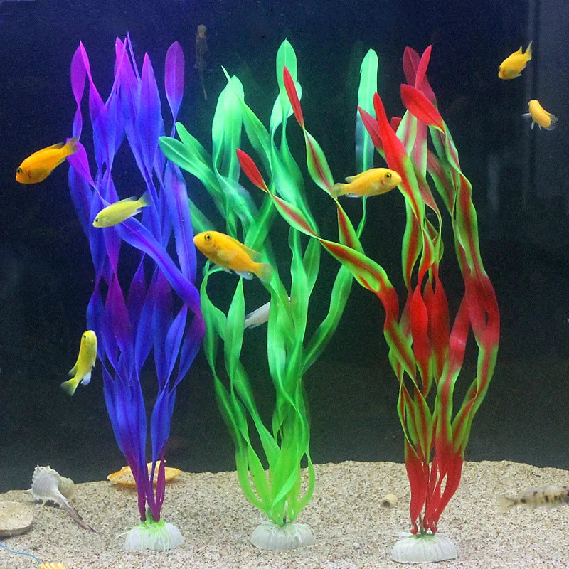 Plastic Aquarium Plants - 5 pcs Artificial Seaweed Decor