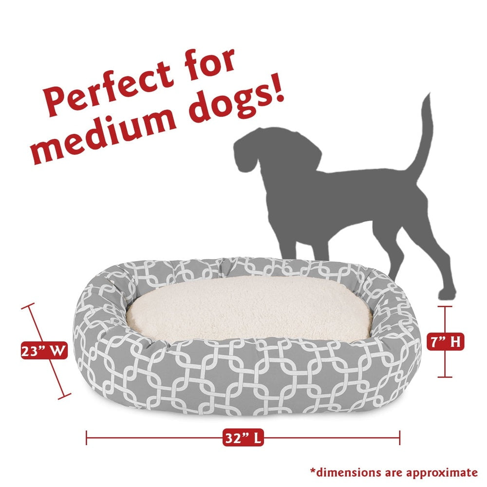 Washable Sherpa Dog Bed - Cozy Round Calming Bolster