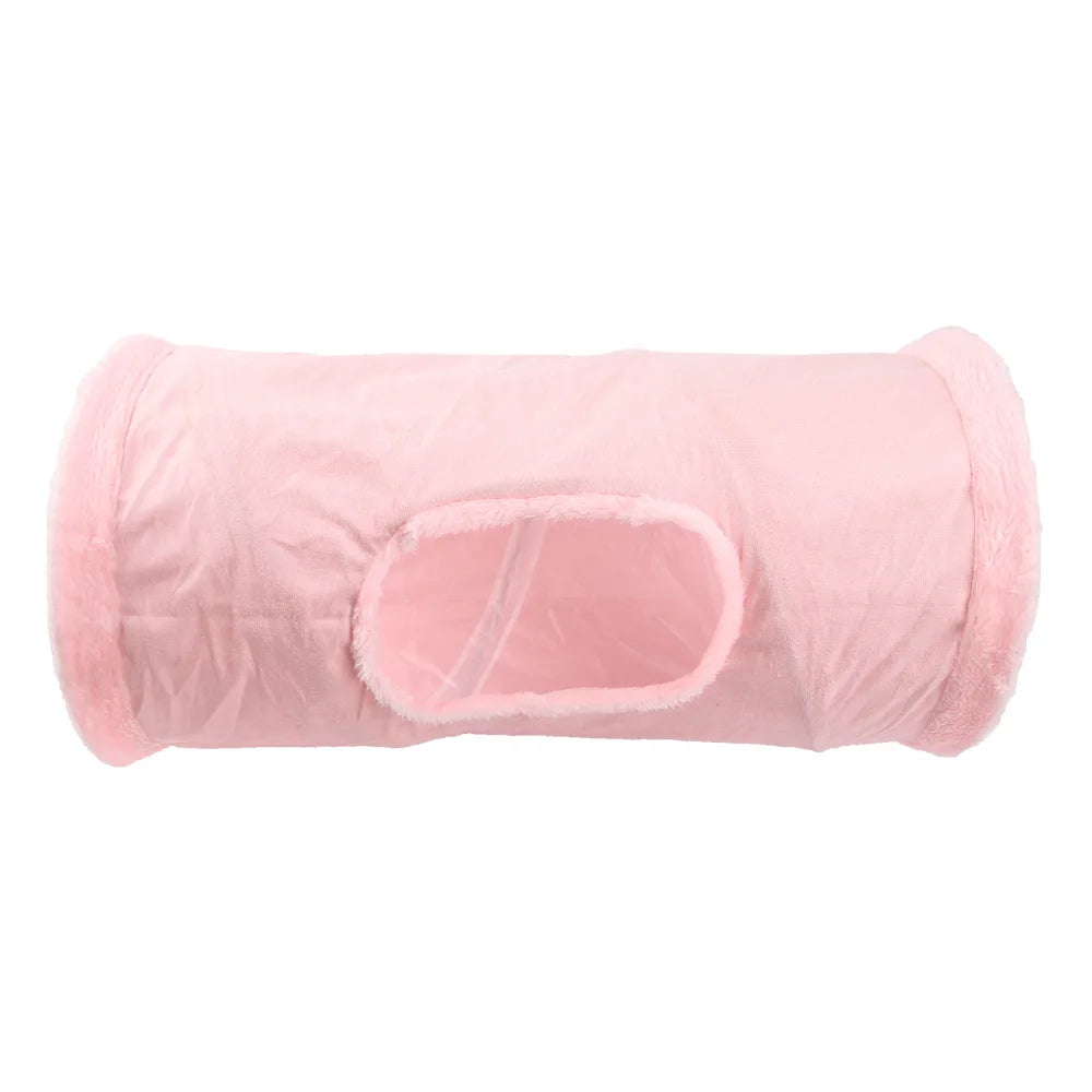 Collapsible Cat Tunnel: Winter Suede for Play & Hide Fun