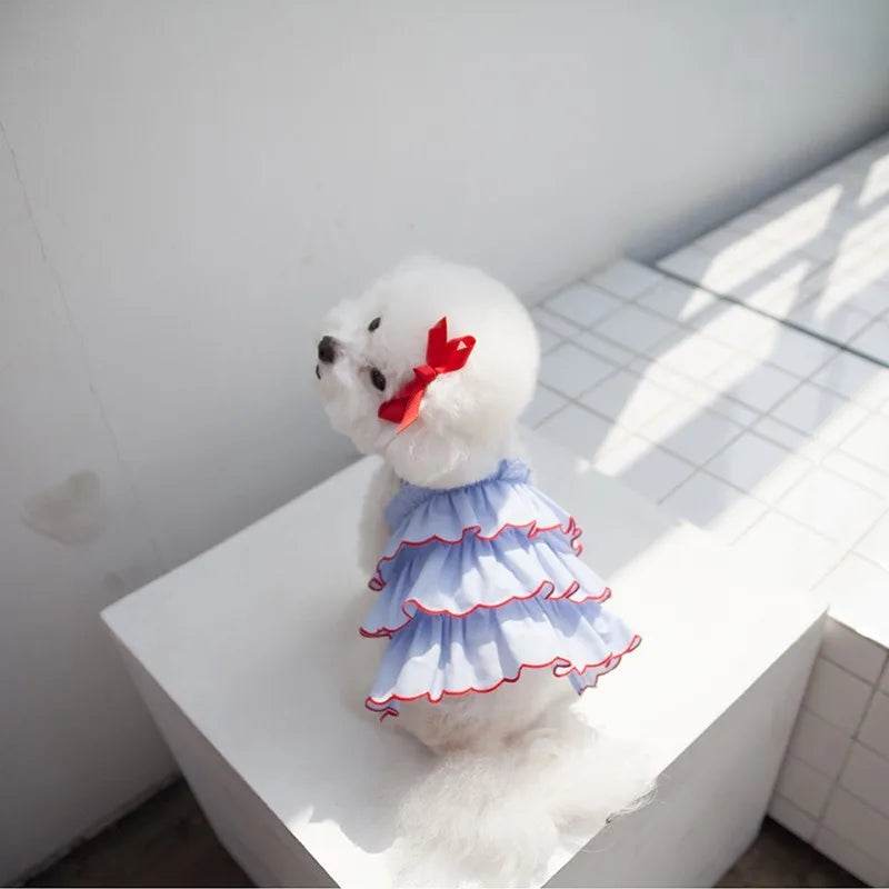 Dog Summer Dress: Cute Striped Skirt for Small Pets
