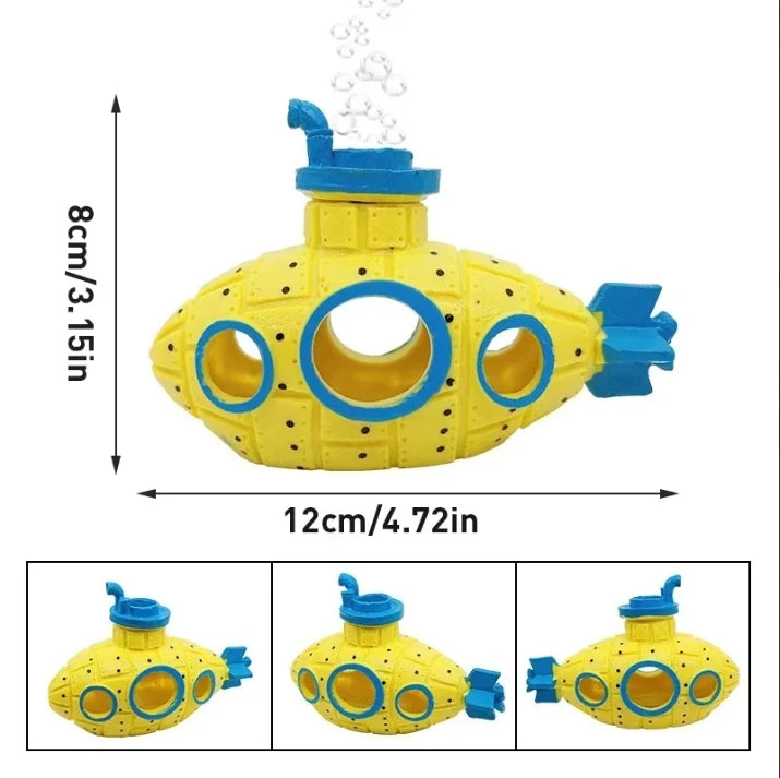 Resin Submarine Aquarium Shelter Fish Tank Decor: Fish & Shrimp Cave Decor