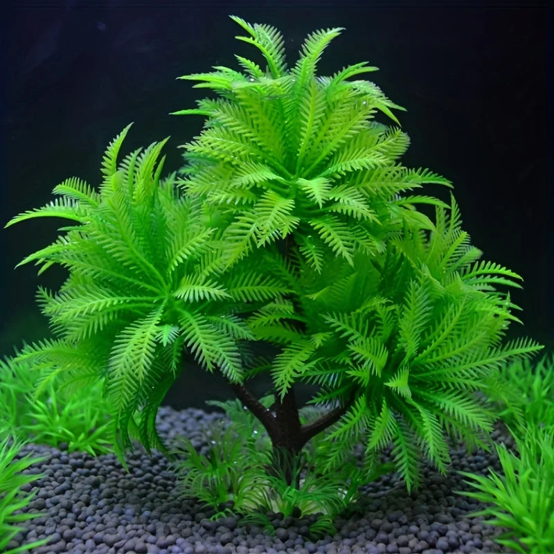 Aquarium Decor: Coconut Tree & Seaweed Ornaments