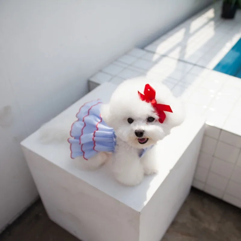 Dog Summer Dress: Cute Striped Skirt for Small Pets