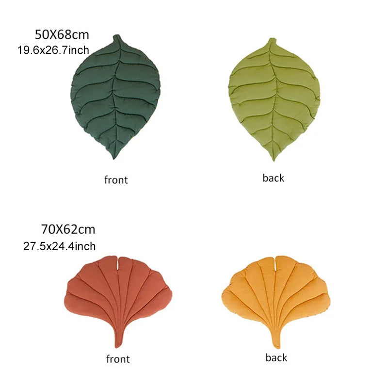 Cat Bed Mats - Soft Cotton Leaf Shaped Pet Sleep Pad