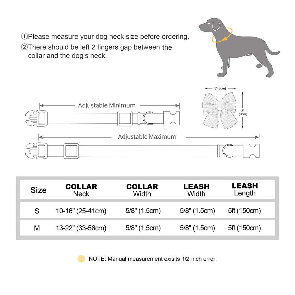 Soft Velvet Dog Collar and Leash Set with Bow – Adjustable for Small and Medium Dogs