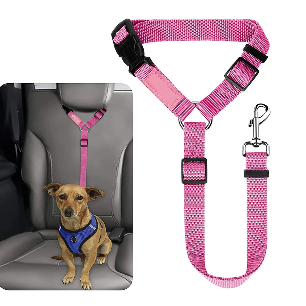 Pet Car Seat Belt - Adjustable Safety Headrest Restraint