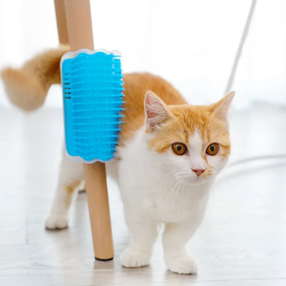 Pet Cats Corner Brush Massager - Scratcher & Comb Accessory