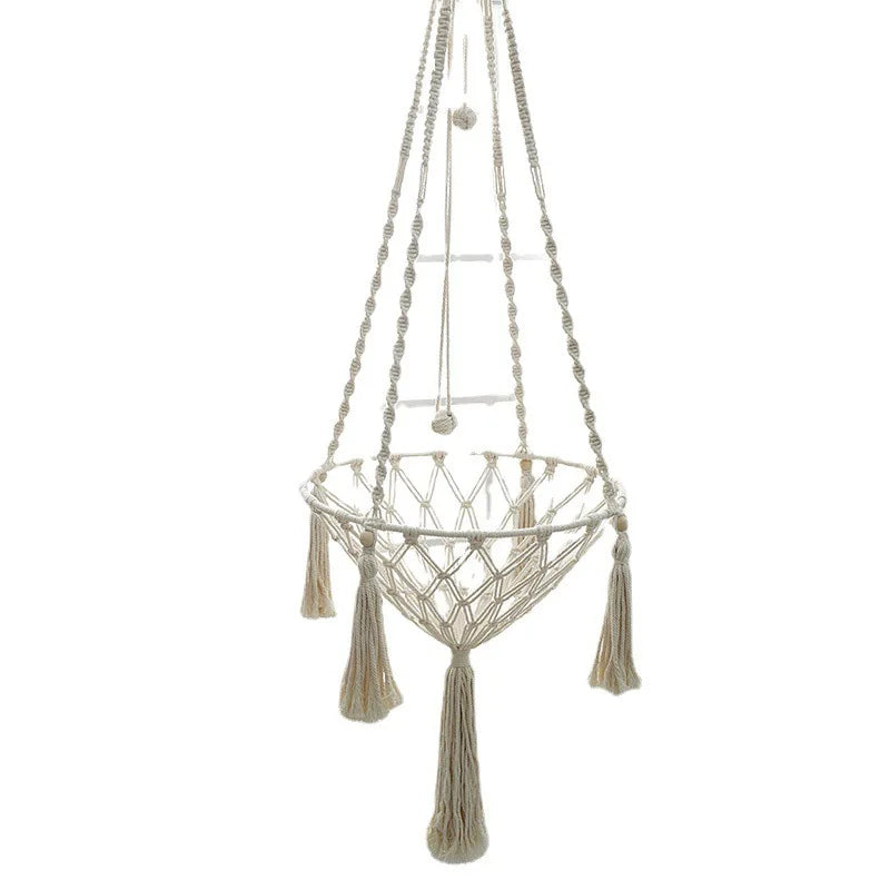 Cat Hammock Swing - Handwoven Cat Window Perch Hammock Cotton Rope Hanging Basket