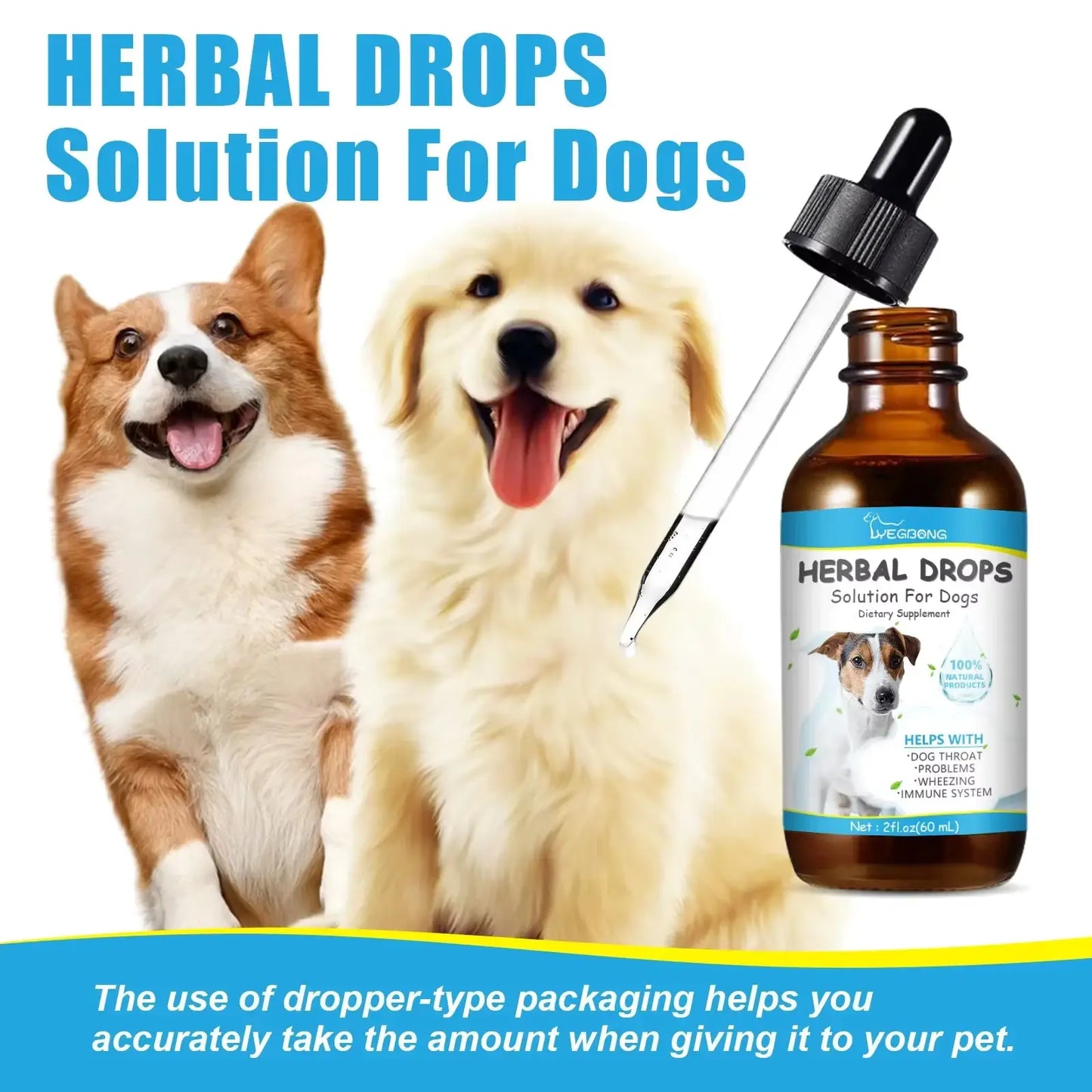 Pet Cough Relief Drops – Throat Soothing Formula for Dogs and Cats (60ml)
