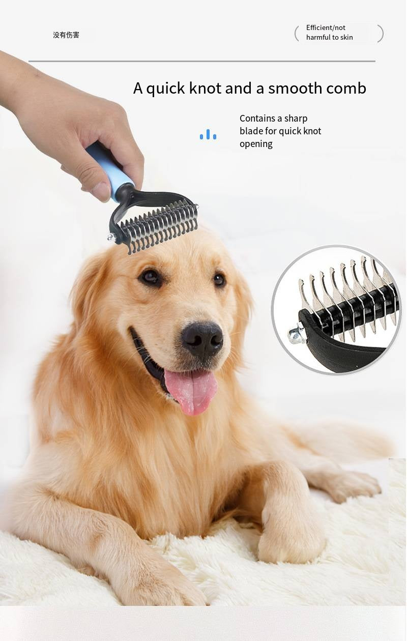 Dog Cat Hair Removal Comb - Grooming & Dematting Brush