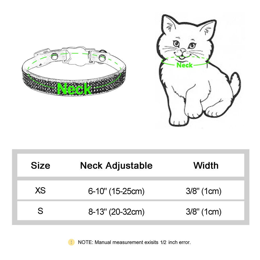 Cat Collar Soft Suede Rhinestone - Bling & Safe Breakaway