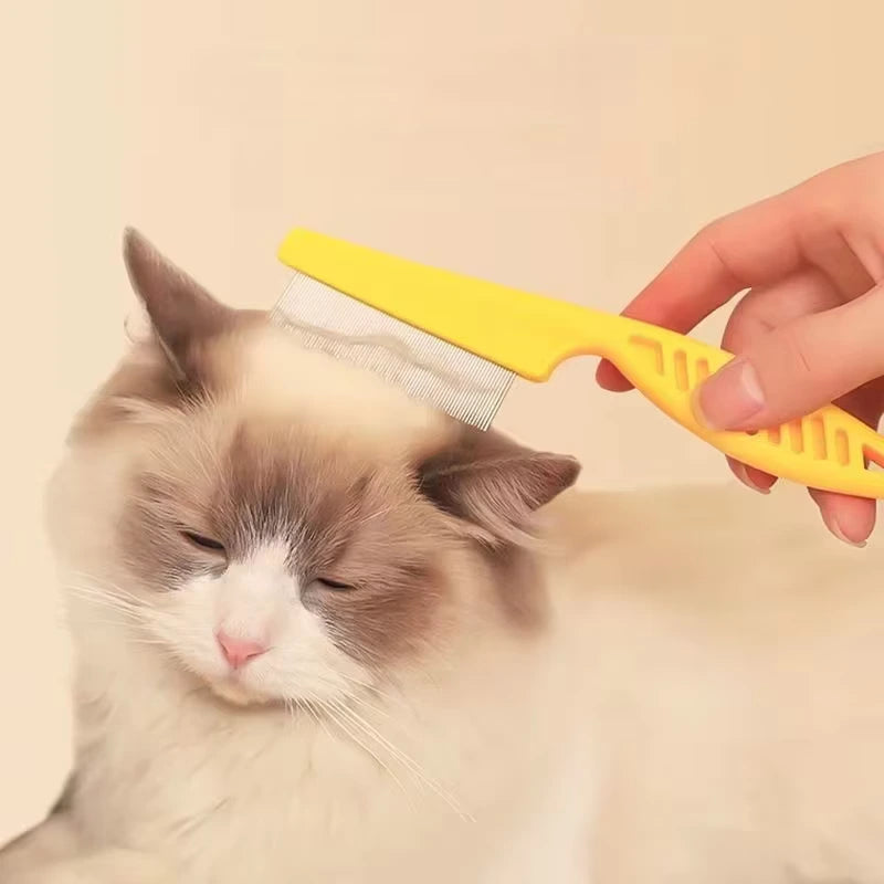 Pet Flea Comb for Dogs and Cats – Stainless Steel Grooming Tool for Shedding and Loose Hair Removal