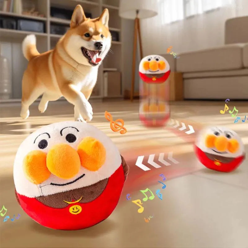Interactive Plush Dog Toy – USB Rechargeable Rolling Ball with Music for Small and Medium Dogs