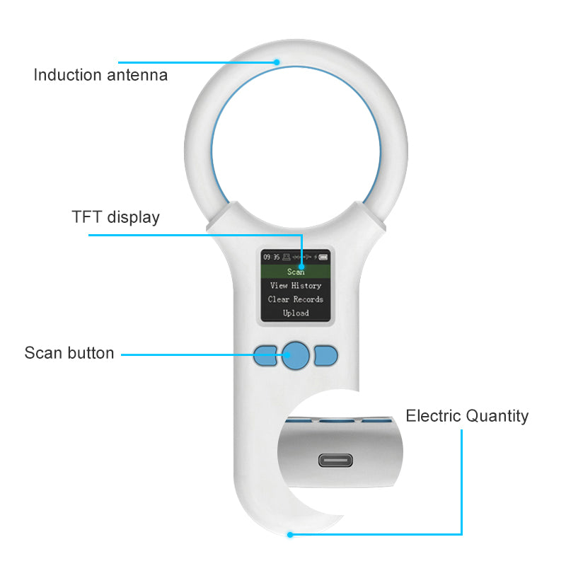 Animal RFID Reader: Pet Microchip Scanner USB/Bluetooth