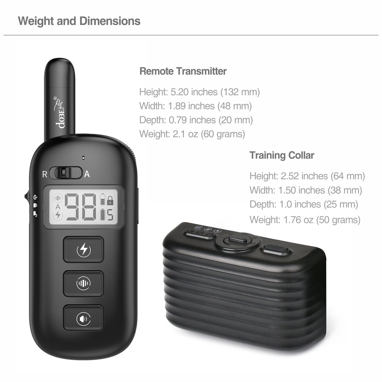 Remote Dog Training Collar - Waterproof & Rechargeable, 600M