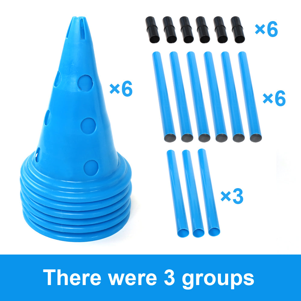 3-Piece Dog Agility Training Pole Set – Portable Outdoor Pet Exercise Equipment