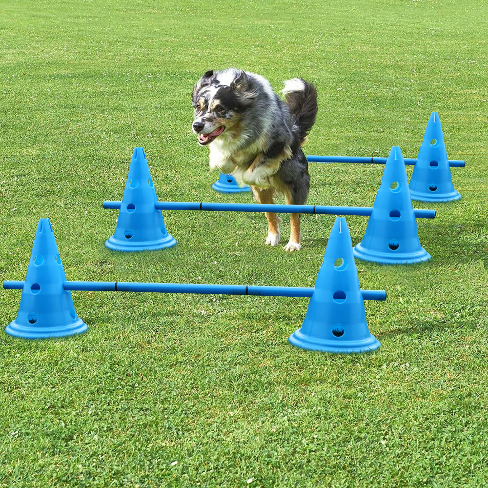 3-Piece Dog Agility Training Pole Set – Portable Outdoor Pet Exercise Equipment