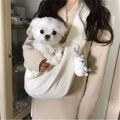 Canvas Pet Carrier Bag - Breathable Travel Sling for Cats & Dogs