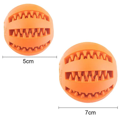 Dog Ball Toys - Interactive Chew & Clean Rubber for Small Dogs