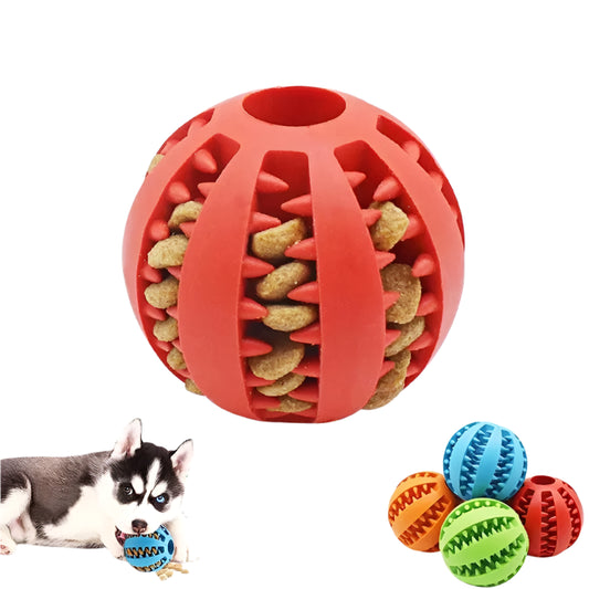 Dog Ball Toys - Interactive Chew & Clean Rubber for Small Dogs