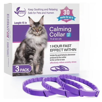 Pet Flea & Tick Collar 3-4 Pack - Calming & Adjustable for Cats/Dogs