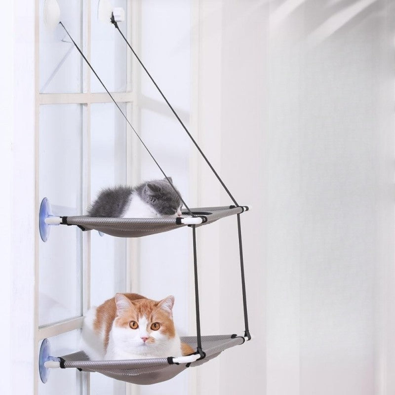 Cat Hammock Window Bed - Double Layer Tunnel & Sunny Seat