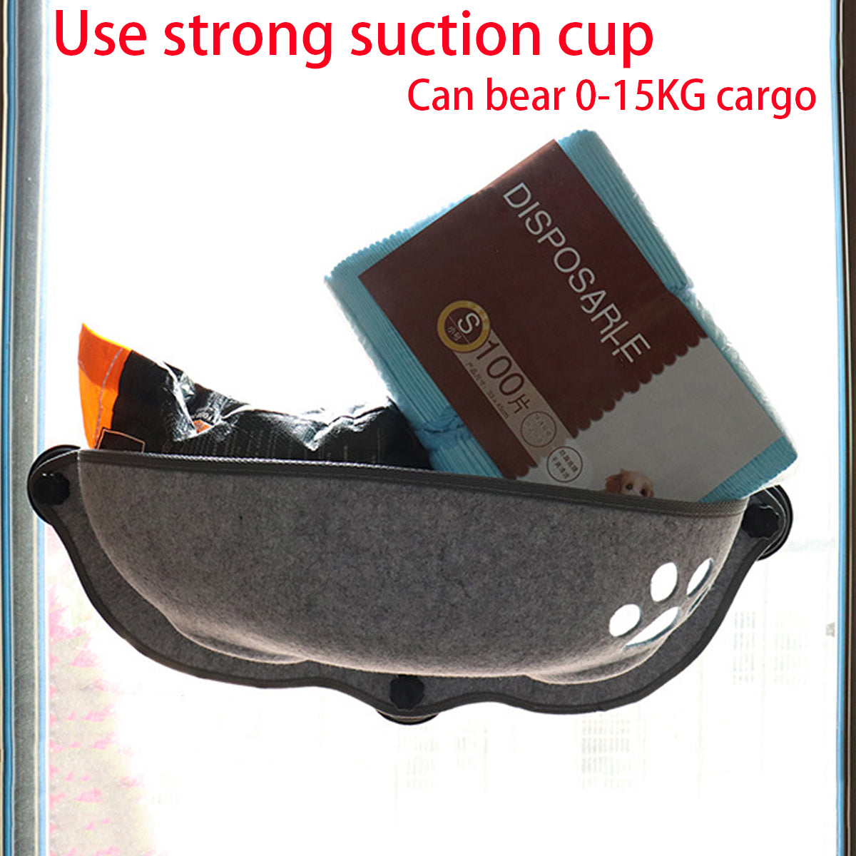 Cat Window Hammock Bed 20kg - Soft Suction Cup Lounger