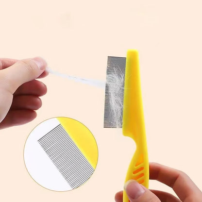 Pet Hair Shedding Comb - Stainless Steel Flea Comb for Cats & Dogs