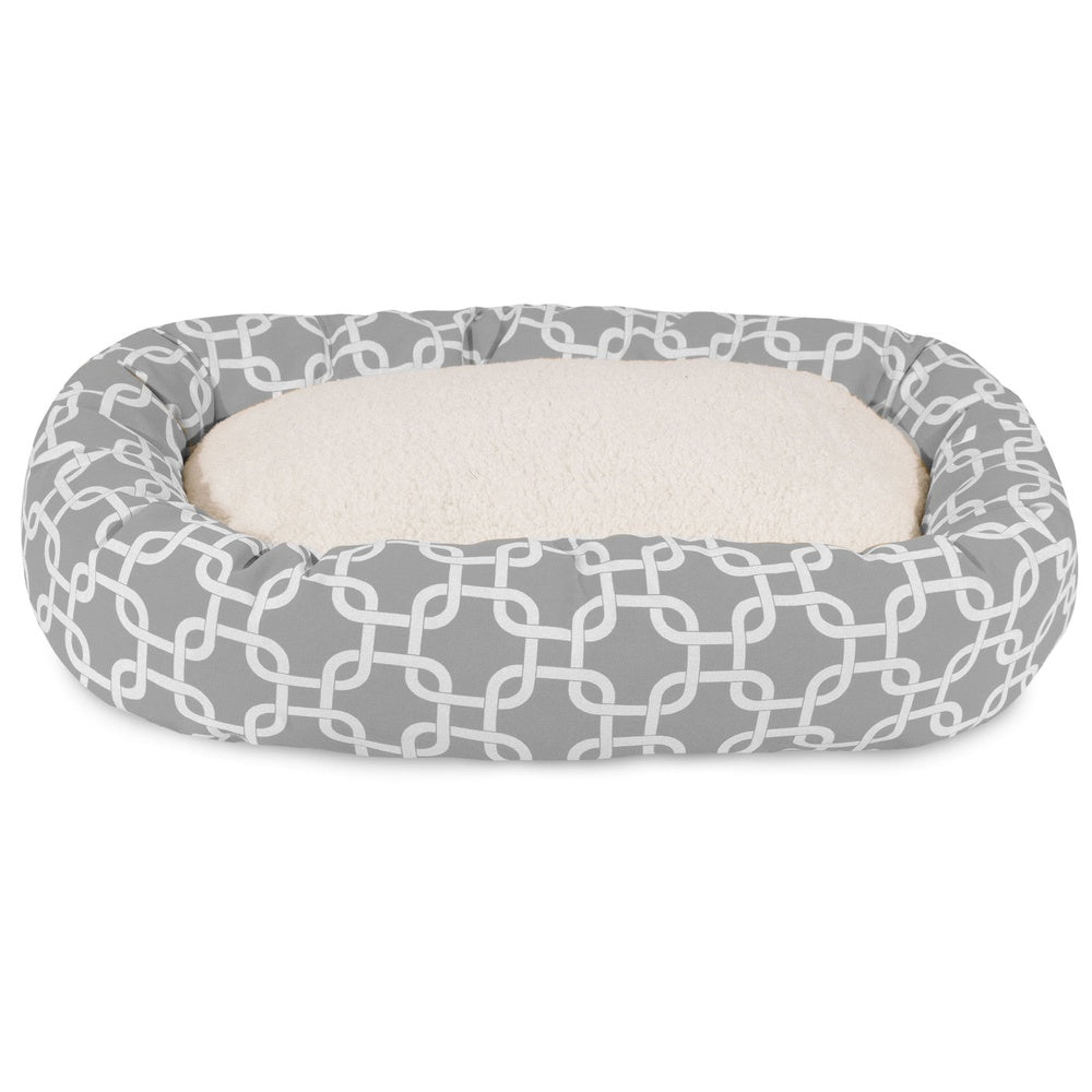 Washable Sherpa Dog Bed - Cozy Round Calming Bolster
