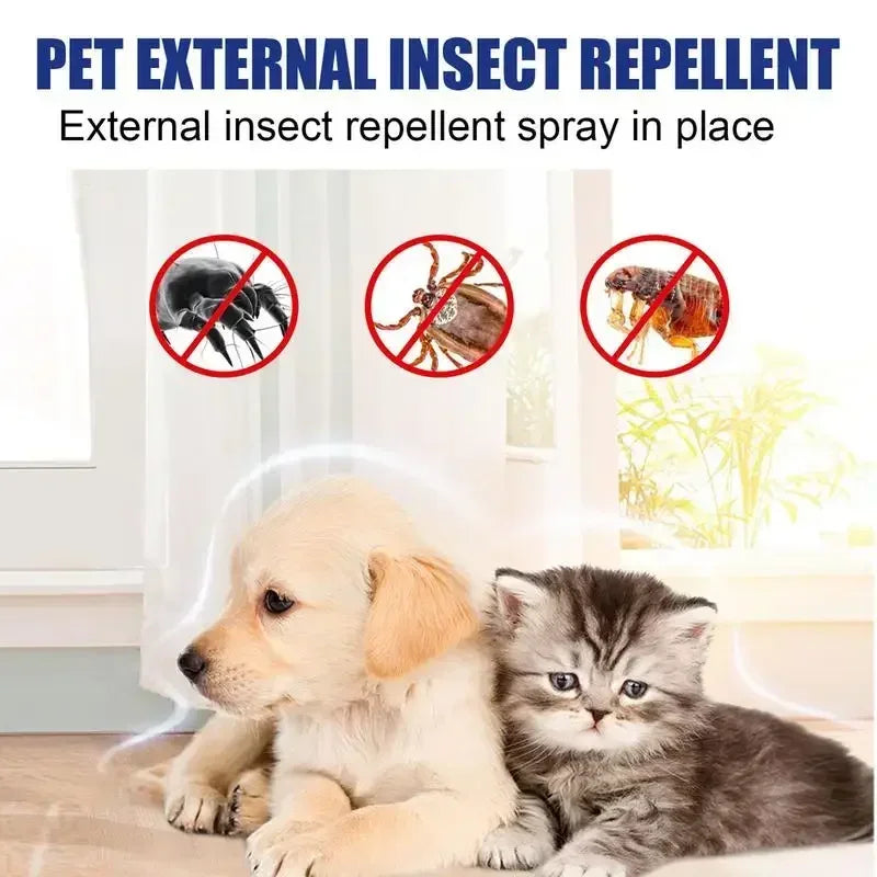Pet Dog Cat Tick Flea Spray 100ml - Natural Soothing Insect Repellent