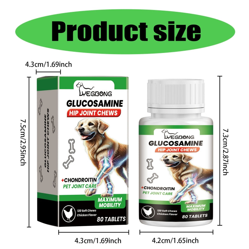 Glucosamine Dog Joint Tablets - 80 Count for Hip & Joint Health