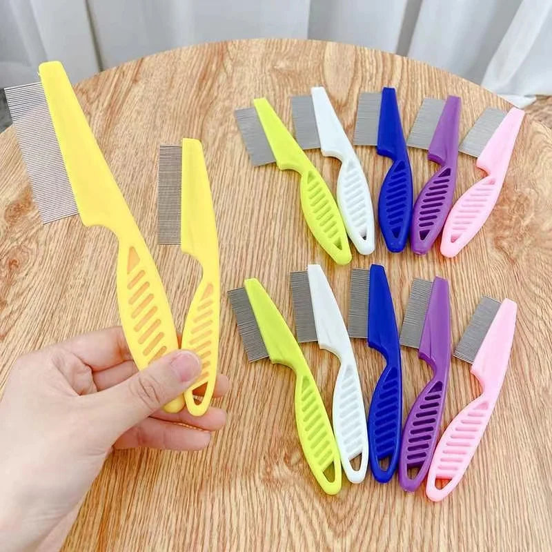 Pet Hair Shedding Comb - Stainless Steel Flea Comb for Cats & Dogs