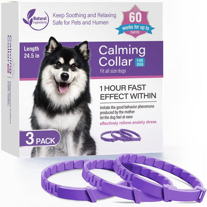 Pet Flea & Tick Collar 3-4 Pack - Calming & Adjustable for Cats/Dogs