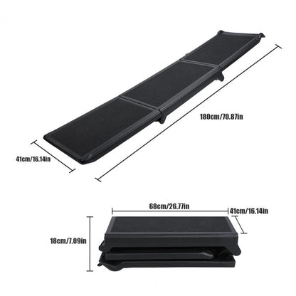 Extra Long 180cm Foldable Dog Ramp - Non-Slip, 250lbs Capacity