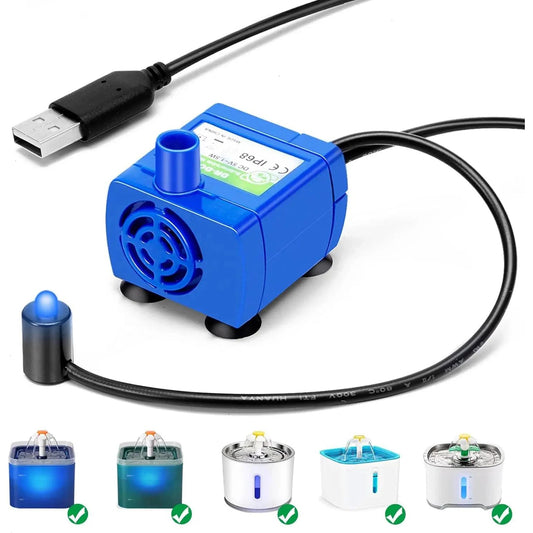 Water Pump Pet Cat Fountain - Ultra Quiet LED Replacement