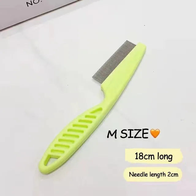 Pet Hair Shedding Comb - Stainless Steel Flea Comb for Cats & Dogs