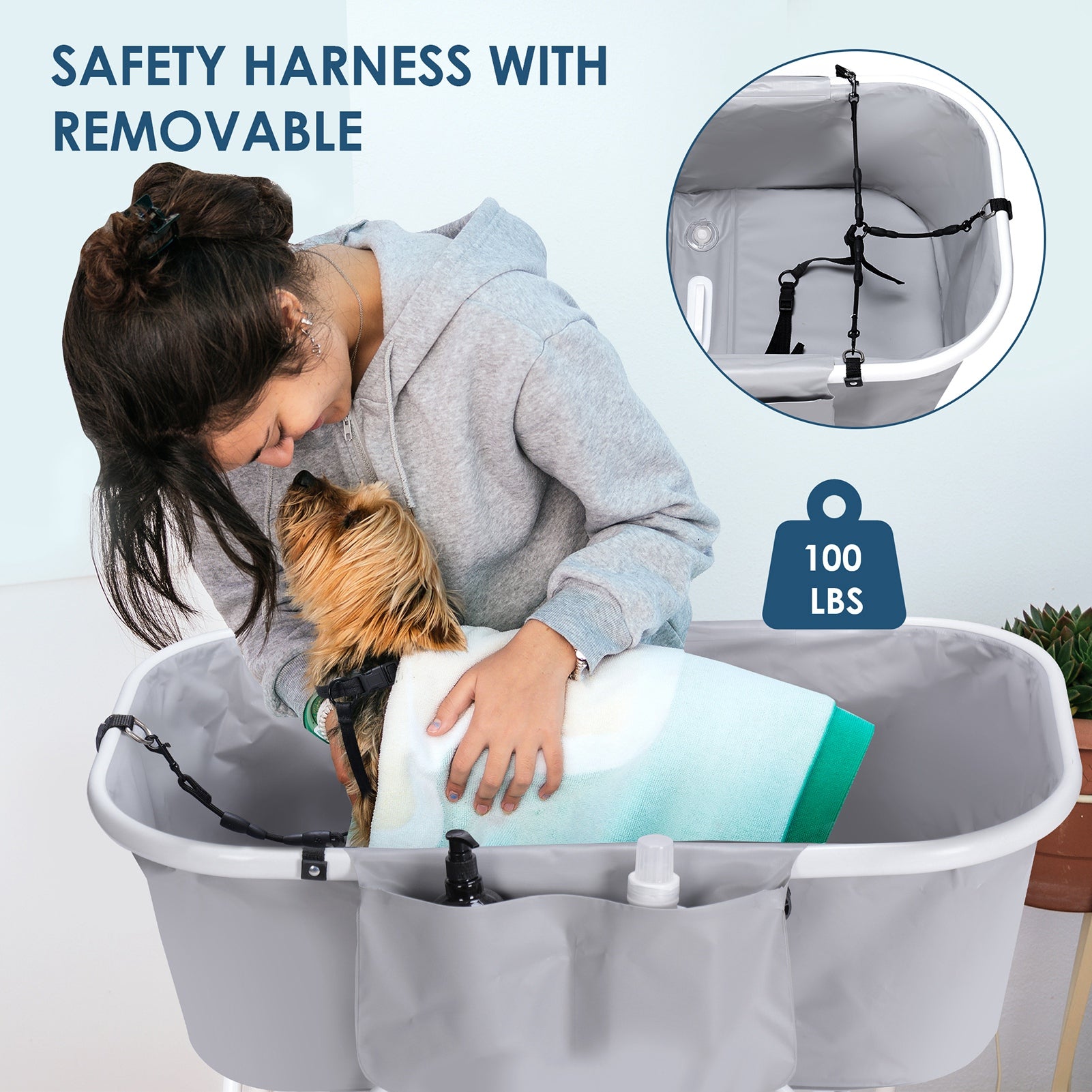 Foldable Dog Bath Tub - Adjustable Height, Indoor/Outdoor Use