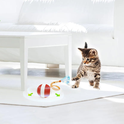 Interactive Cat Toy Ball: Rechargeable & Elastic Tail Fun