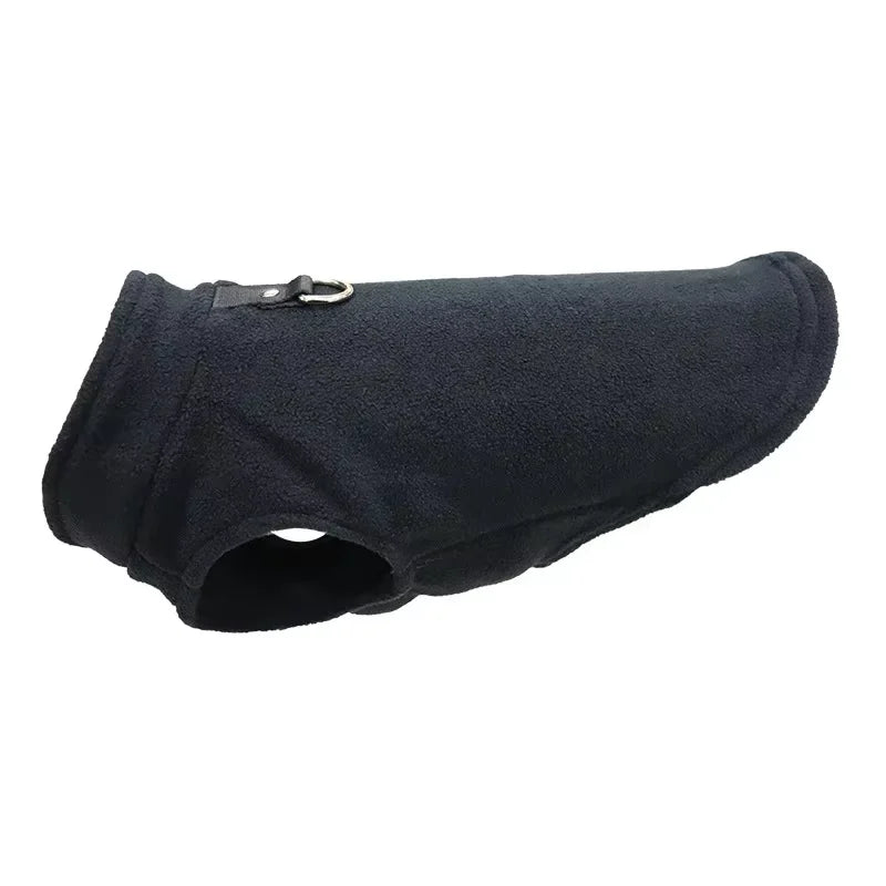 Warm Fleece Dog Jacket with D-Ring for Small Breeds