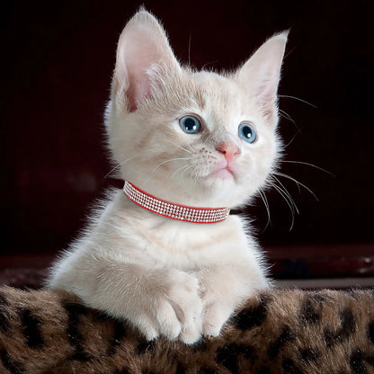 Cat Collar Soft Suede Rhinestone - Bling & Safe Breakaway