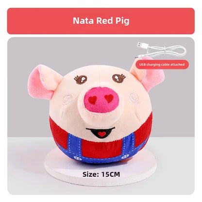 Interactive Dog Toy: USB Plush Ball with Music & Motion