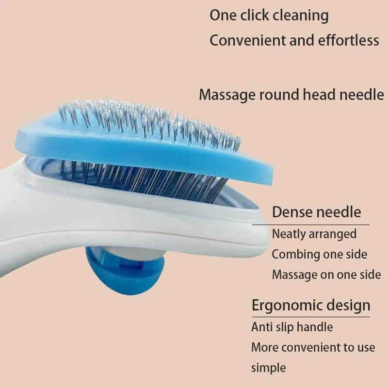 Pet Deshedding Brush for Long Haired Dogs Cats Hair Remover Brush - Dog & Cat Grooming Slicker Tool