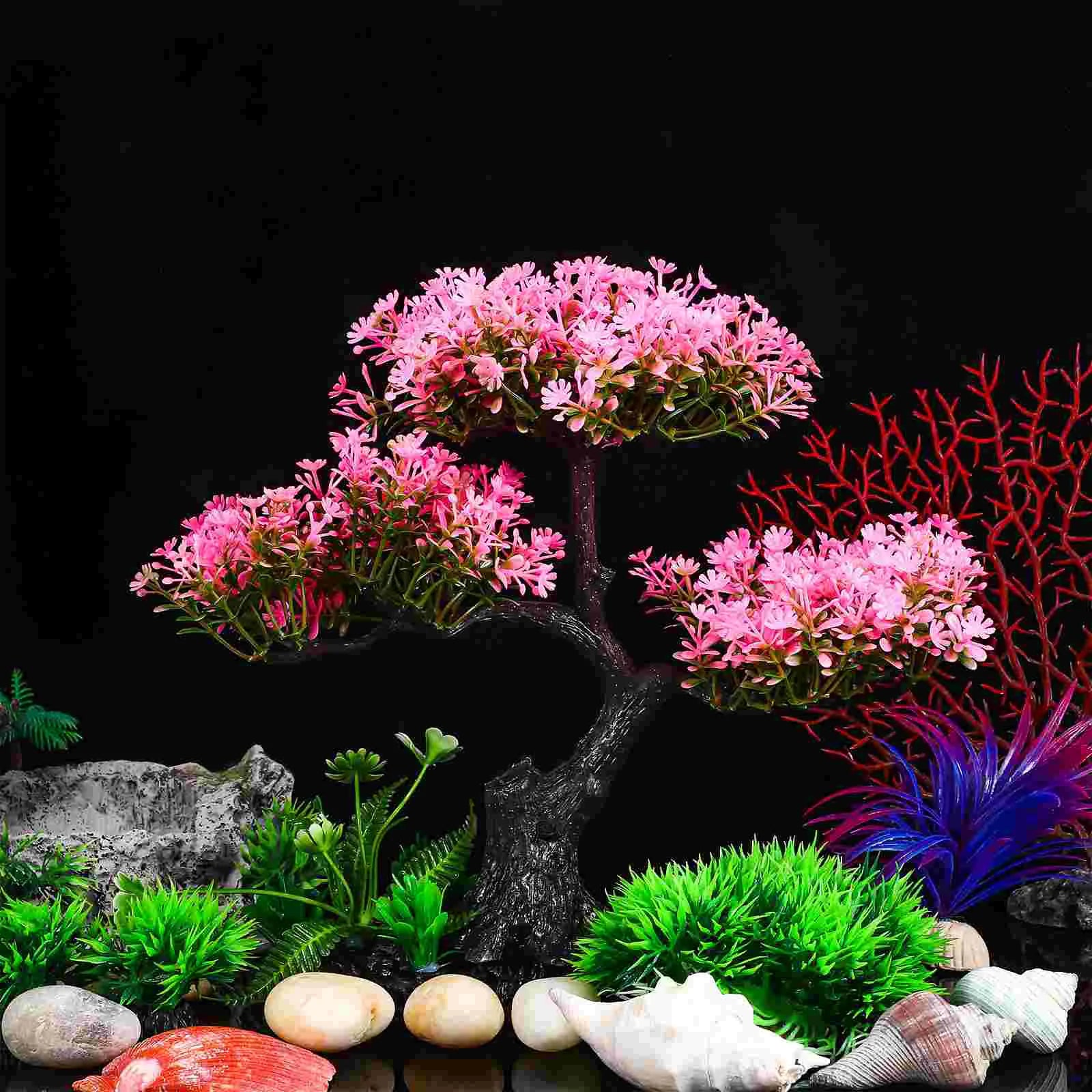 Aquarium Plant Set: Realistic Turtle Tank Decor