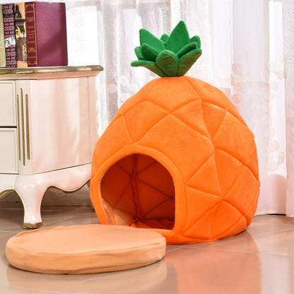Winter Pet House: Cozy Pineapple Nest for Cats & Dogs