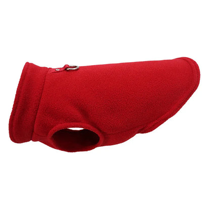 Warm Fleece Dog Jacket with D-Ring for Small Breeds