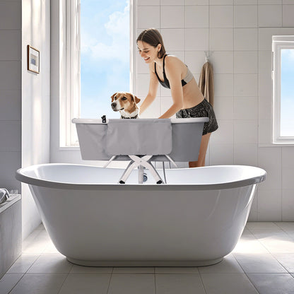 Foldable Dog Bath Tub - Adjustable Height, Indoor/Outdoor Use