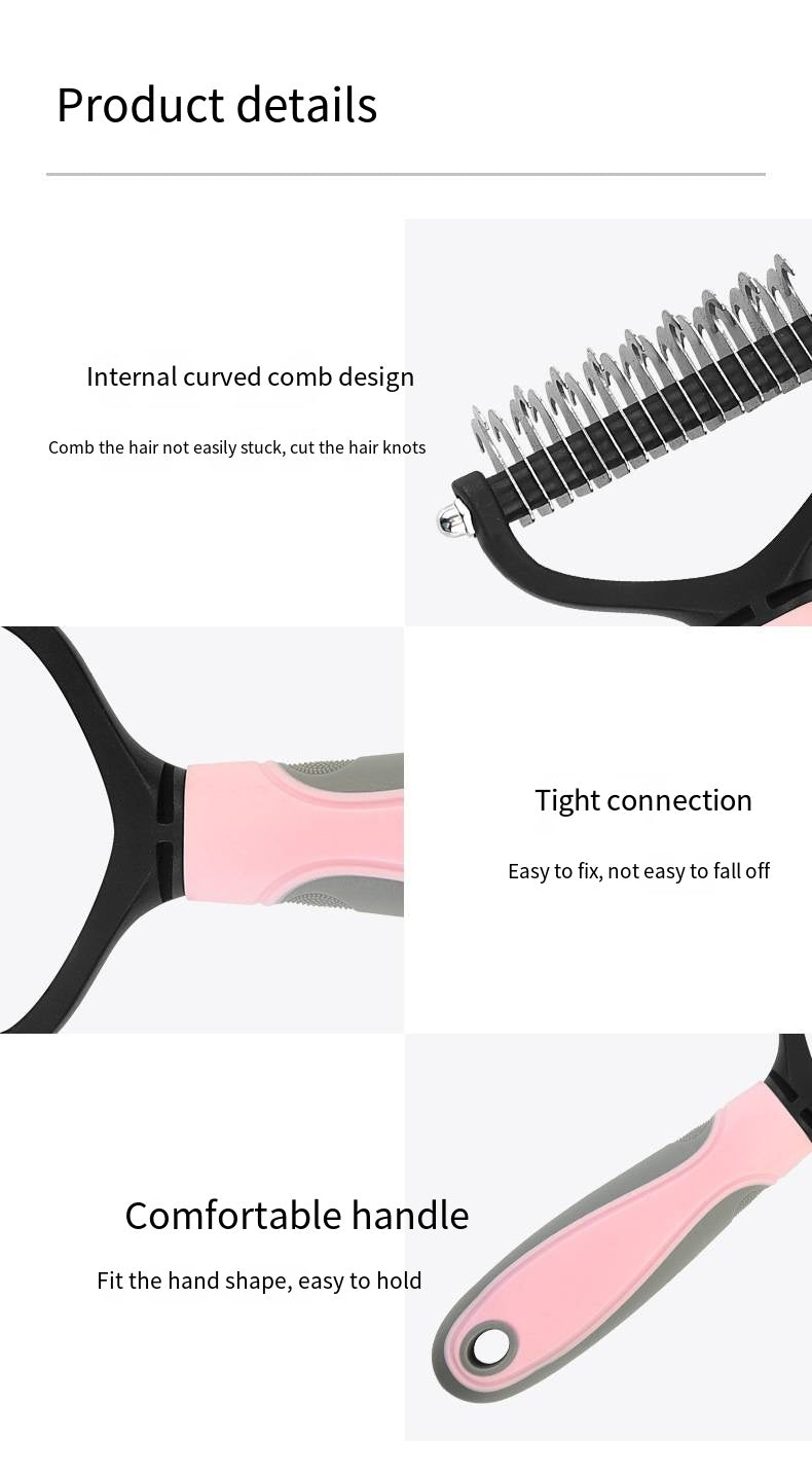 Dog Cat Hair Removal Comb - Grooming & Dematting Brush