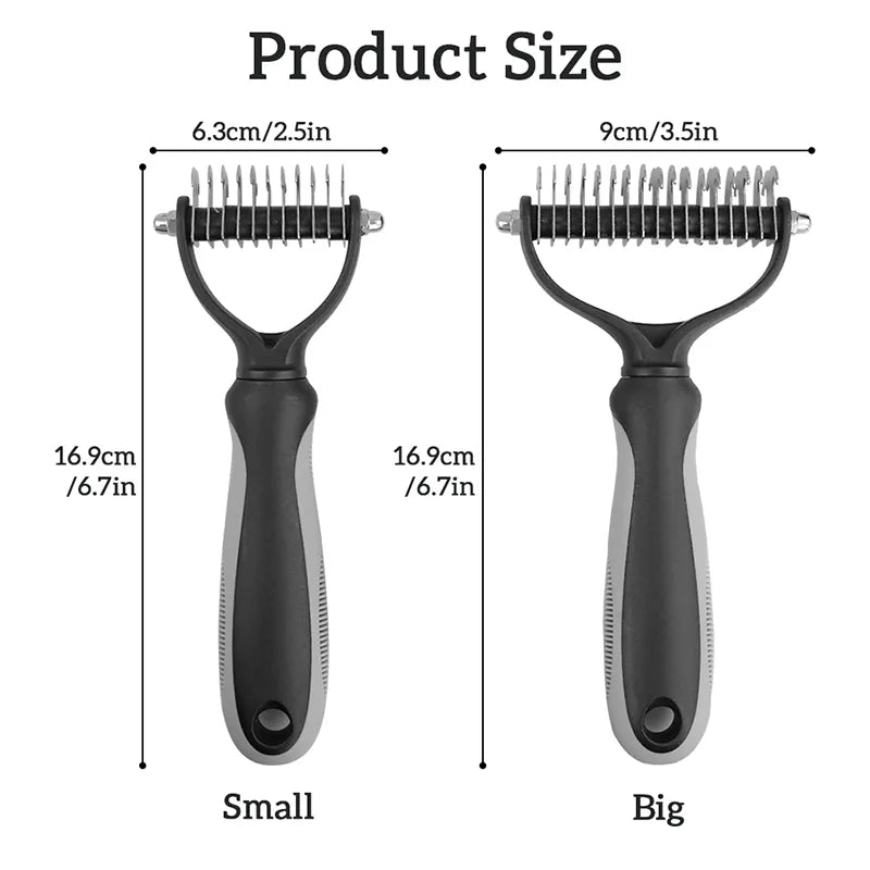 Dog Cat Hair Removal Comb - Grooming & Dematting Brush